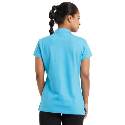 Athlete Womens Classic Polo T-shirt Aqua Blue